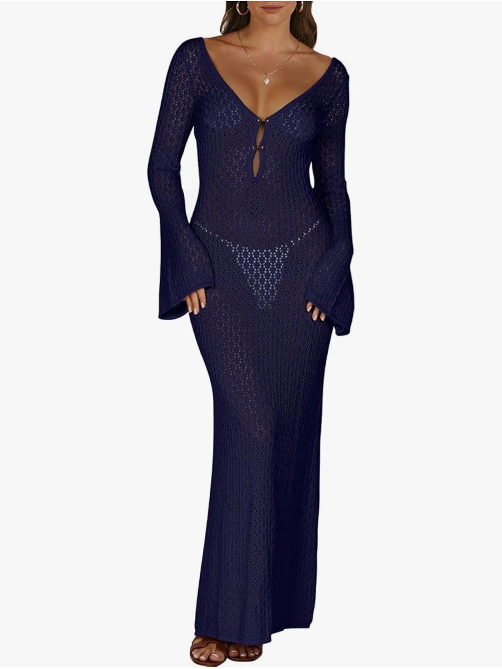 ANRABESS Crochet Coverup - Picture 3 of 7